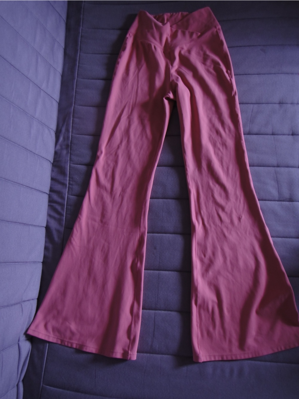Rose Pink Flare Pants - Solid Stretch Activewear